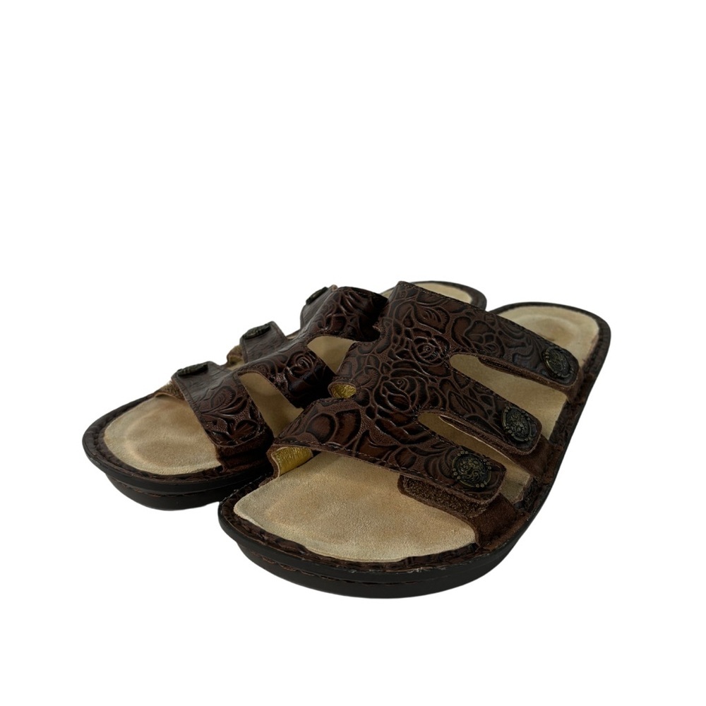 Alegria Brown Floral Sandals